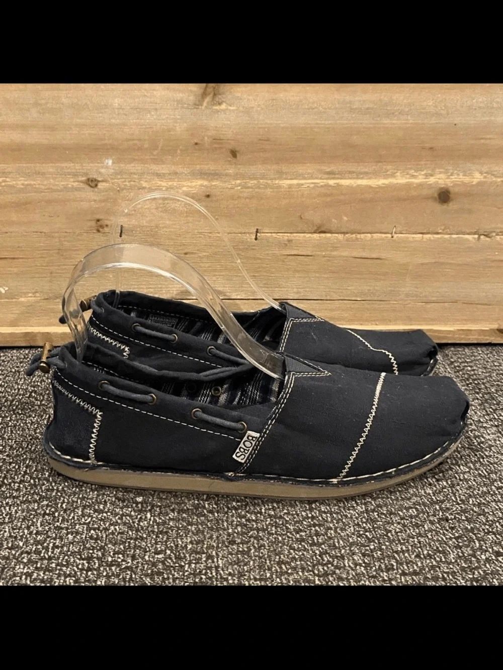 ✅BOBS from Skechers Navy Canvas Slip-On Loafers